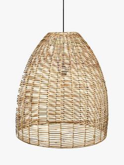 nkuku Noko Wicker Conical Pendant Light, Natural - view 2, 
