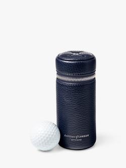 Aspinal of London Leather Golf Ball Holder, Navy