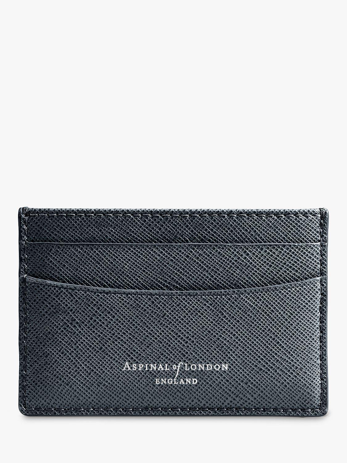 Product image 2 of 3, which shows Aspinal of London Saffiano Leather Slim Credit Card Holder, Navy