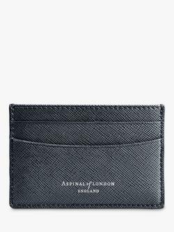 Aspinal of London Saffiano Leather Slim Credit Card Holder - view 2, Navy