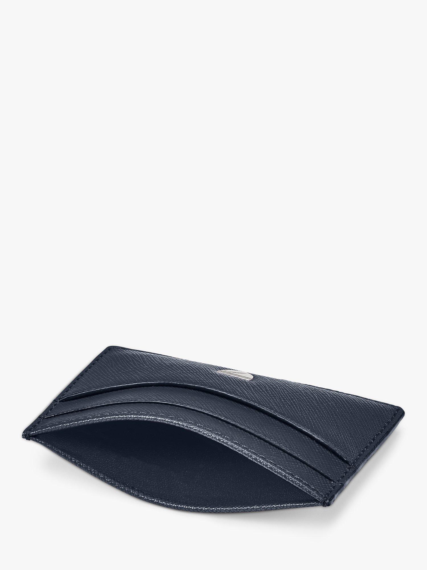Product image 3 of 3, which shows Aspinal of London Saffiano Leather Slim Credit Card Holder, Navy