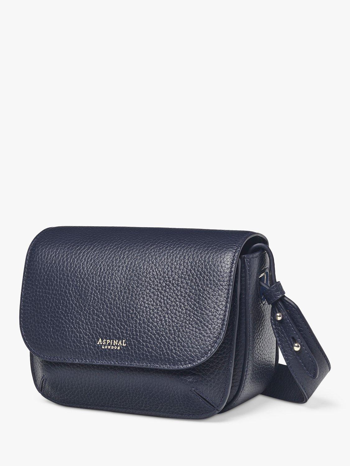 Product image 2 of 6, which shows Aspinal of London Ella Pebble Leather Crossbody Bag, Navy
