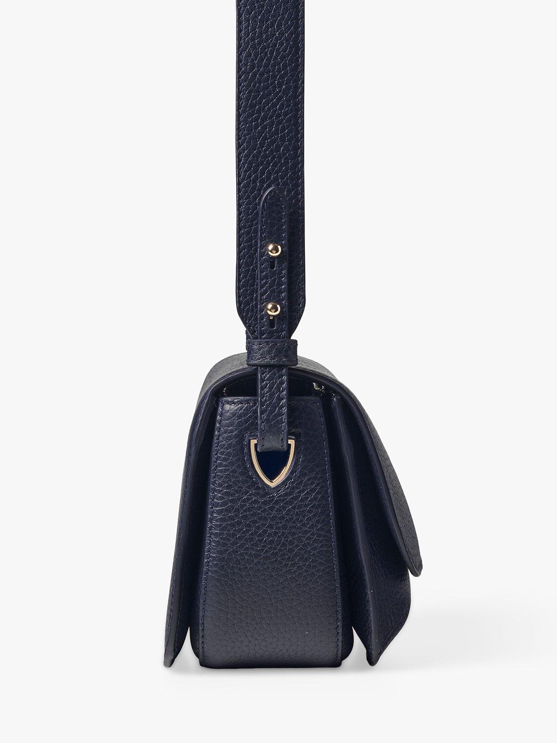 Product image 4 of 6, which shows Aspinal of London Ella Pebble Leather Crossbody Bag, Navy