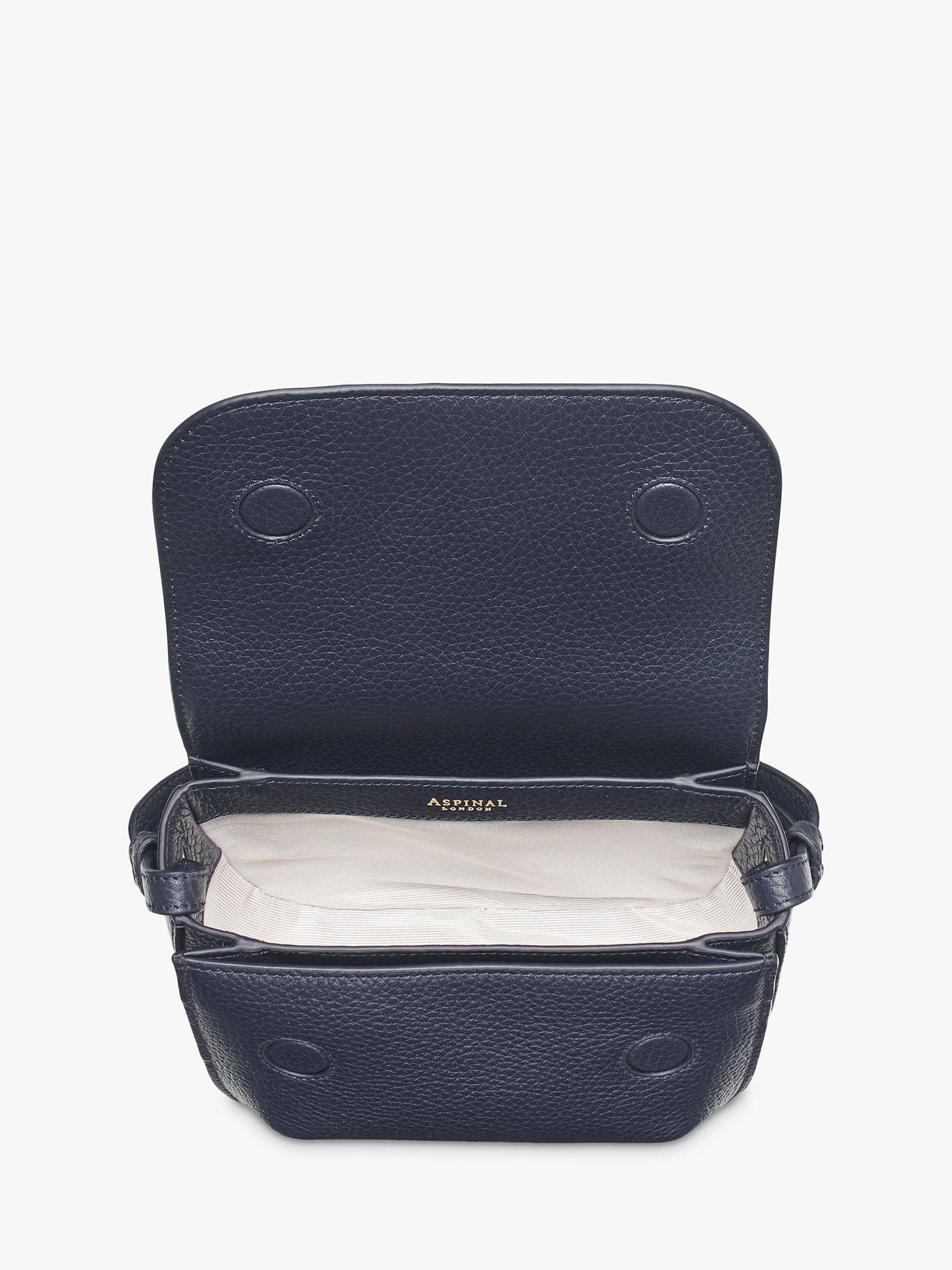 Product image 5 of 6, which shows Aspinal of London Ella Pebble Leather Crossbody Bag, Navy