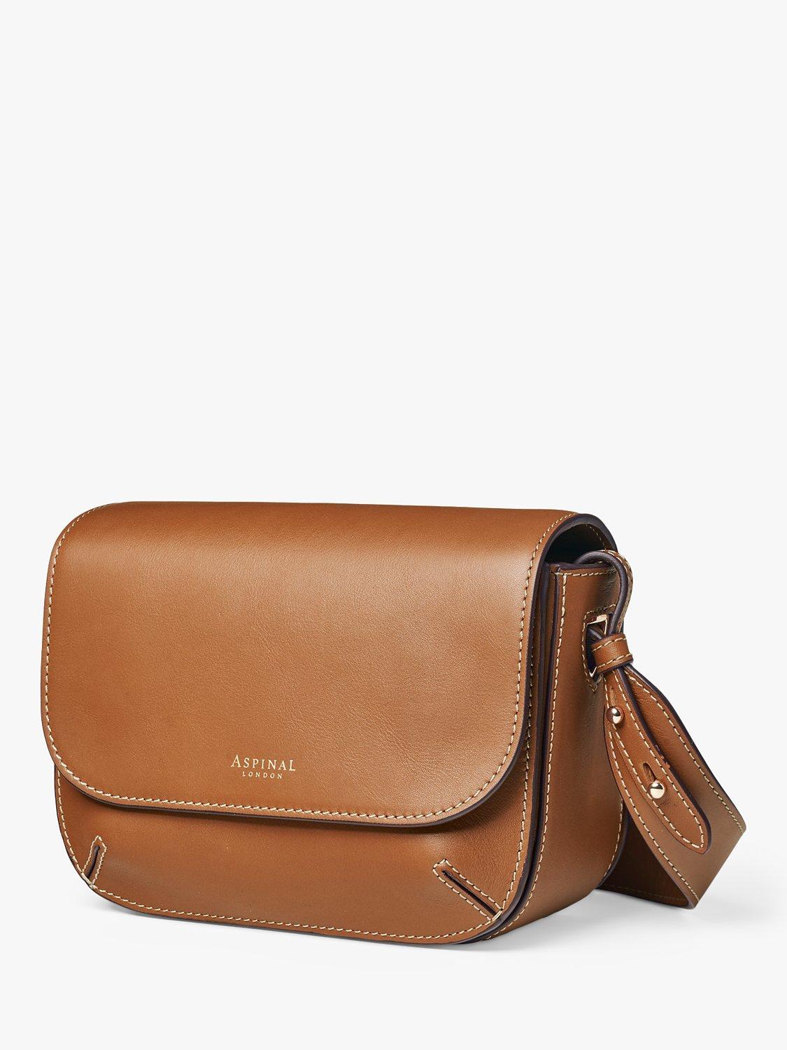 Product image 2 of 9, which shows Aspinal of London Ella Smooth Leather Crossbody Bag, Tan