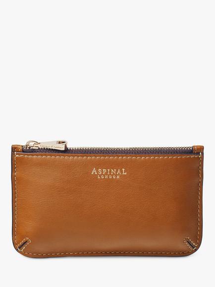 Aspinal of London Ella Leather Card and Coin Holder - view 2, Tan