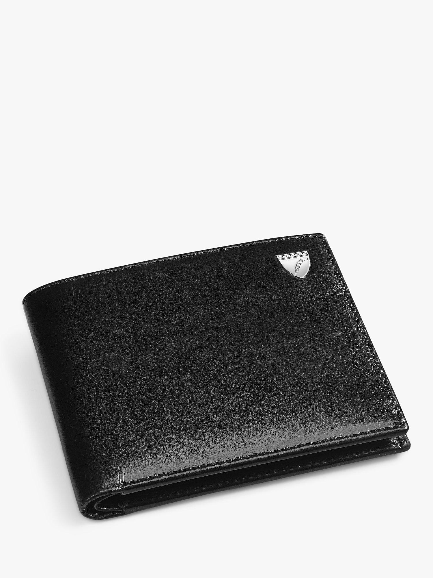 Aspinal of London Single Billfold Smooth Leather Coin Wallet, Black