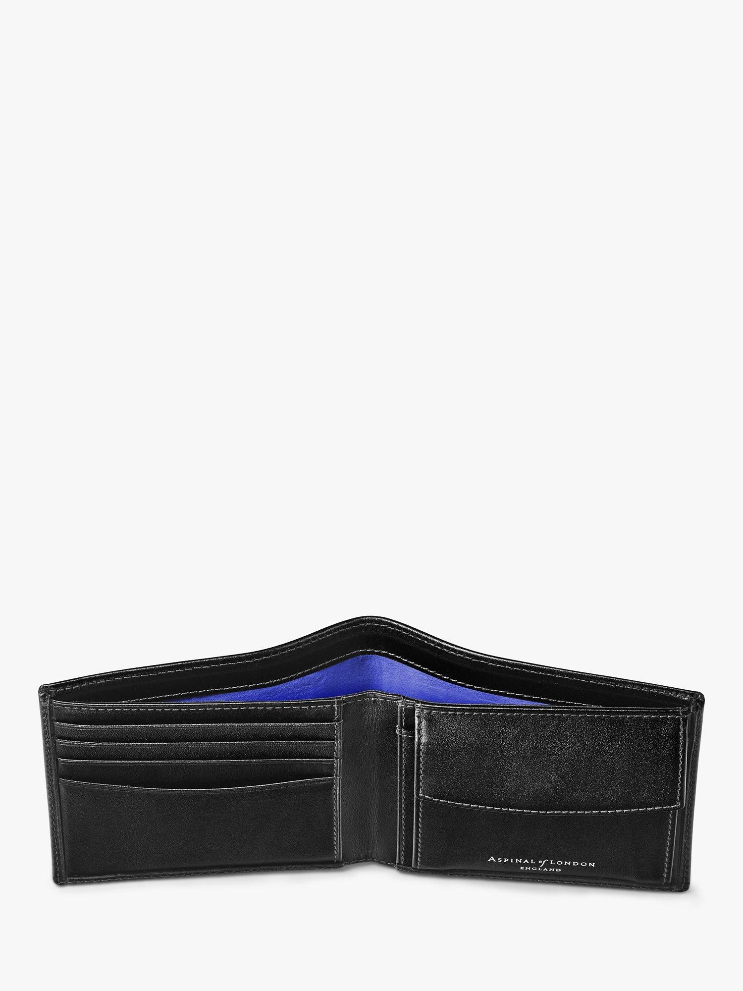 Aspinal of London Single Billfold Smooth Leather Coin Wallet, Black