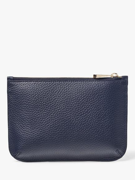 Aspinal of London Medium Ella Pebble Grain Leather Pouch - view 2, Navy