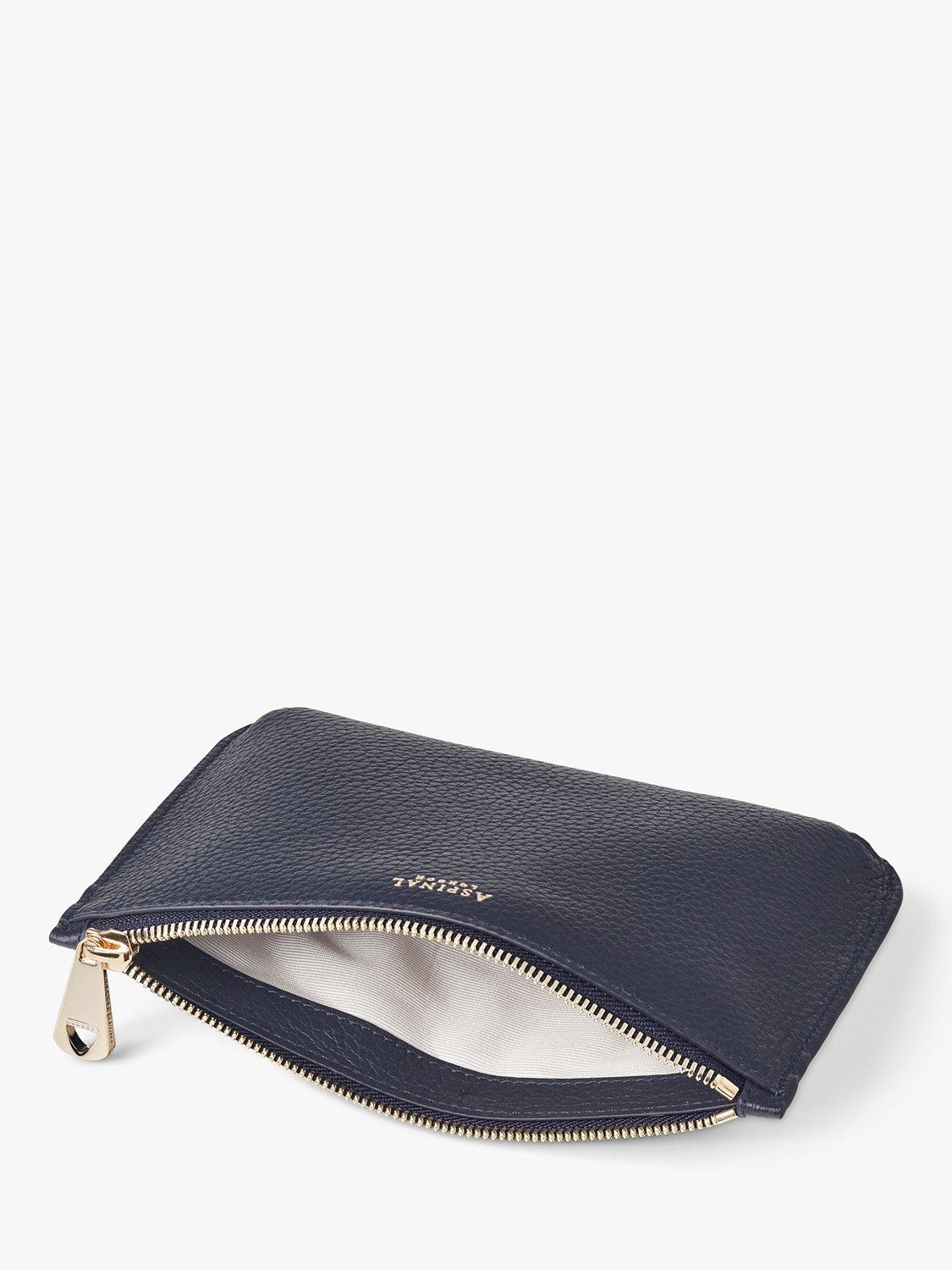 Aspinal of London Medium Ella Pebble Grain Leather Pouch, Navy