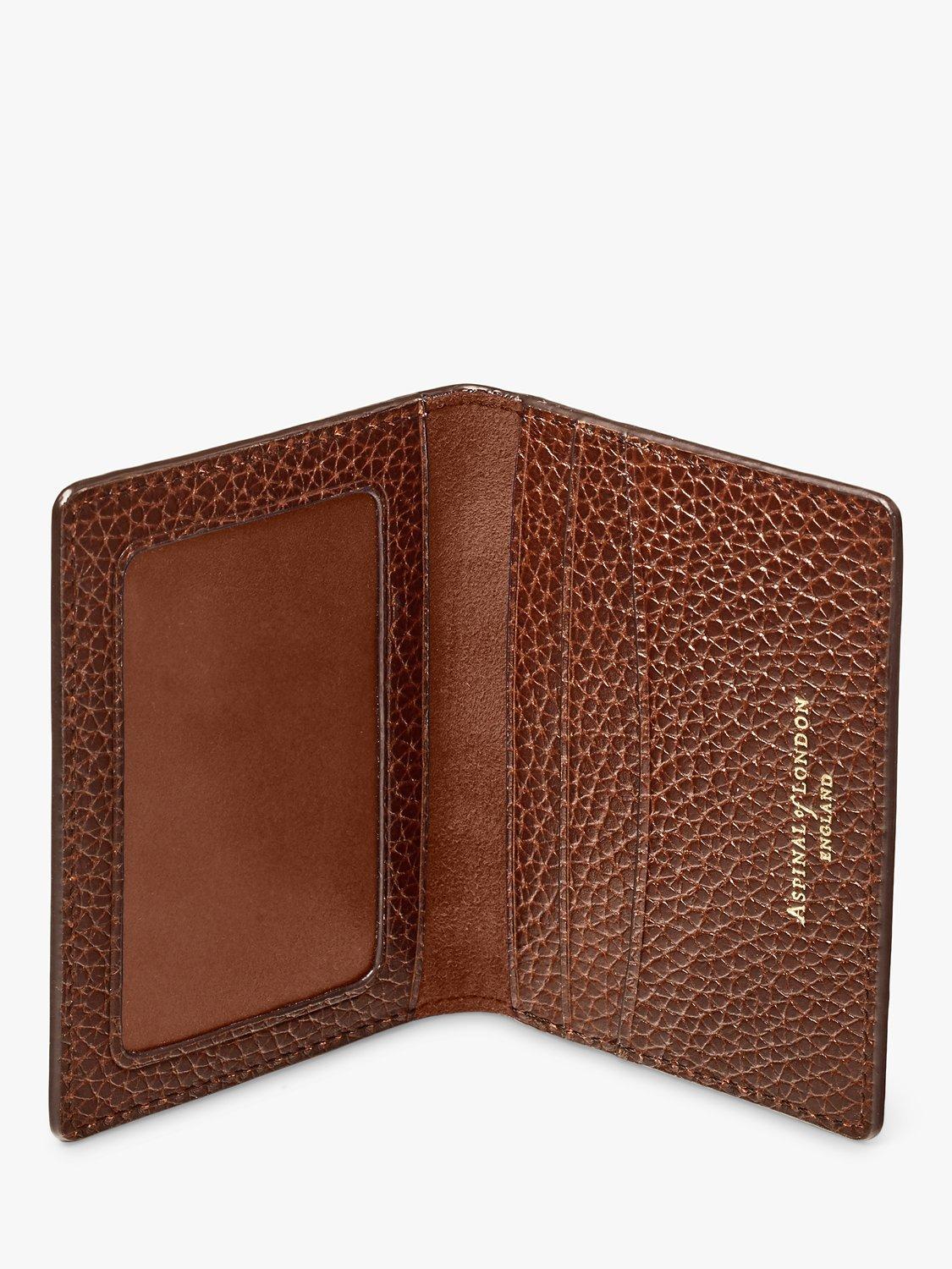 Product image 1 of 5, which shows Aspinal of London ID and Travel Card Holder, Tobacco