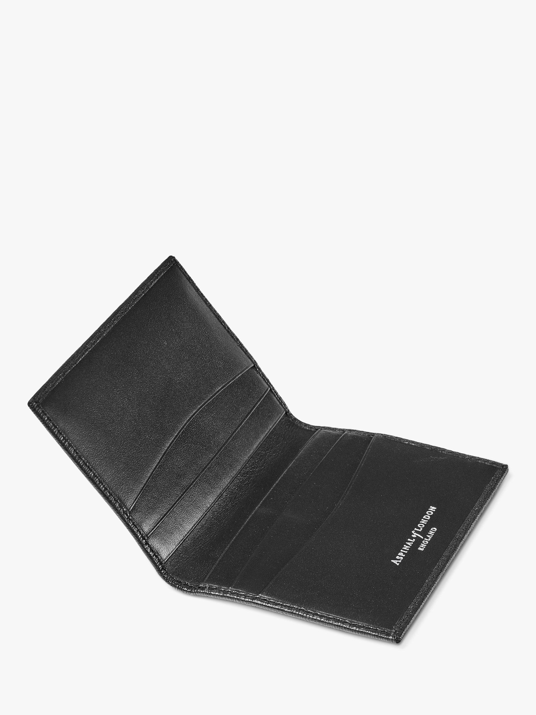 Product image 4 of 5, which shows Aspinal of London Double Fold Leather Credit Card Holder, Black