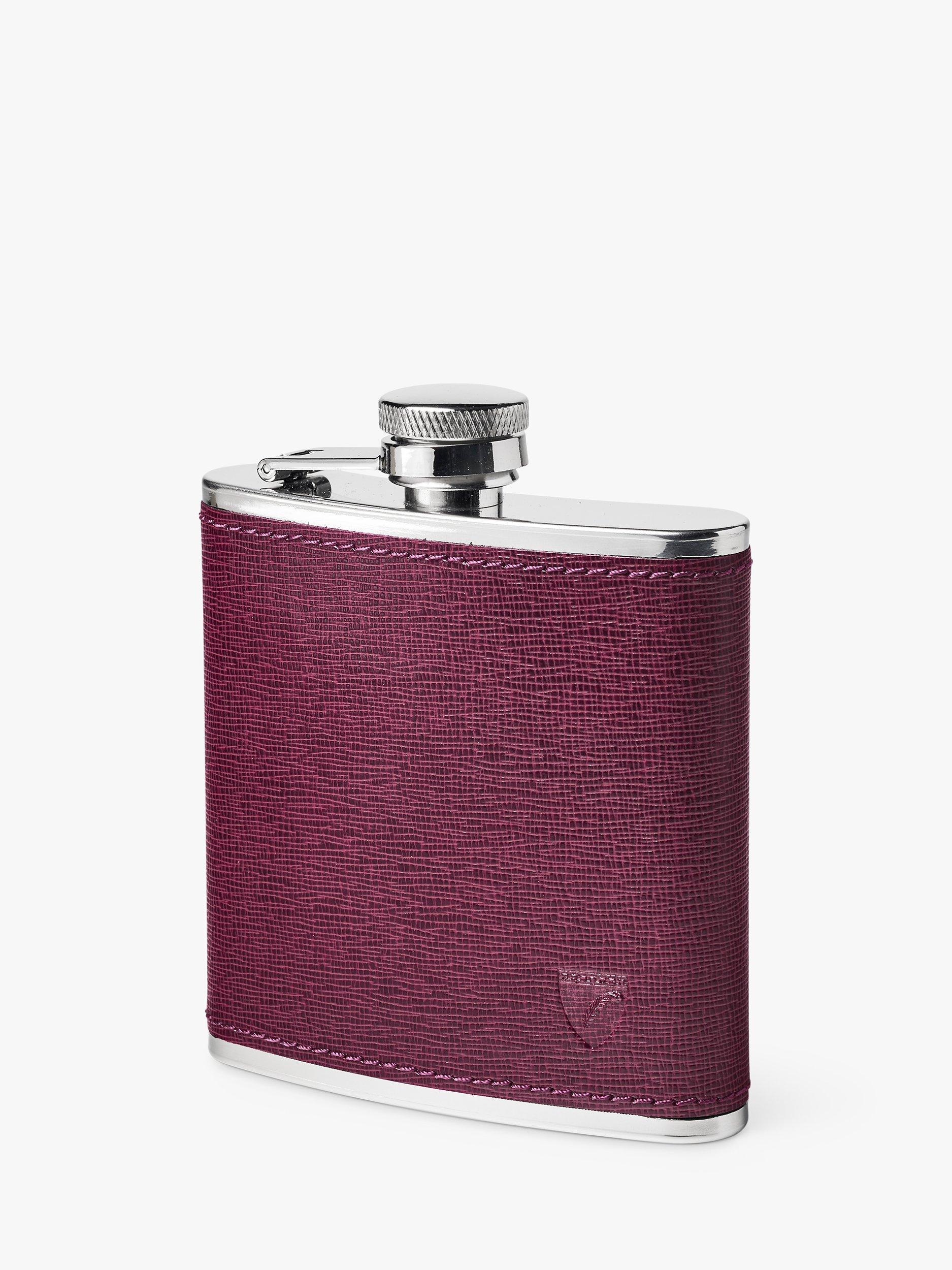 Aspinal of London Classic Saffiano Leather Stainless Steel Hip Flask