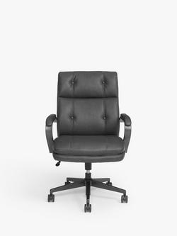 John Lewis Maxwell Office Chair, Charcoal - view 2, Charcoal Pu452
