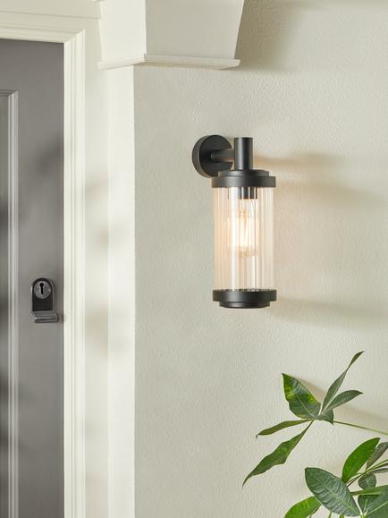 John Lewis Almer Outdoor Wall Light, Black - view 2, Black