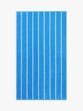 John Lewis Vertical Stripe Beach Towel, Tranquil Blue