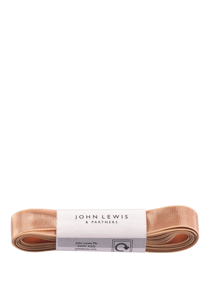 John Lewis 15mm Liquid Metallic Ribbon, L5m, Gold, Rose Gold