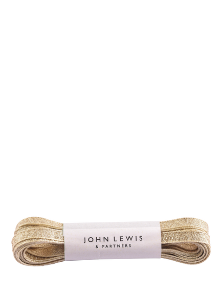 John Lewis 6mm Polyester Ribbon, L5m, Gold, Gold