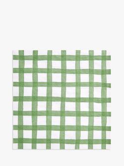 John Lewis Green Check Paper Napkins, Pack of 20, Green