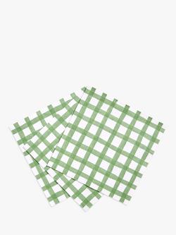 John Lewis Green Check Paper Napkins, Pack of 20 - view 2, Green