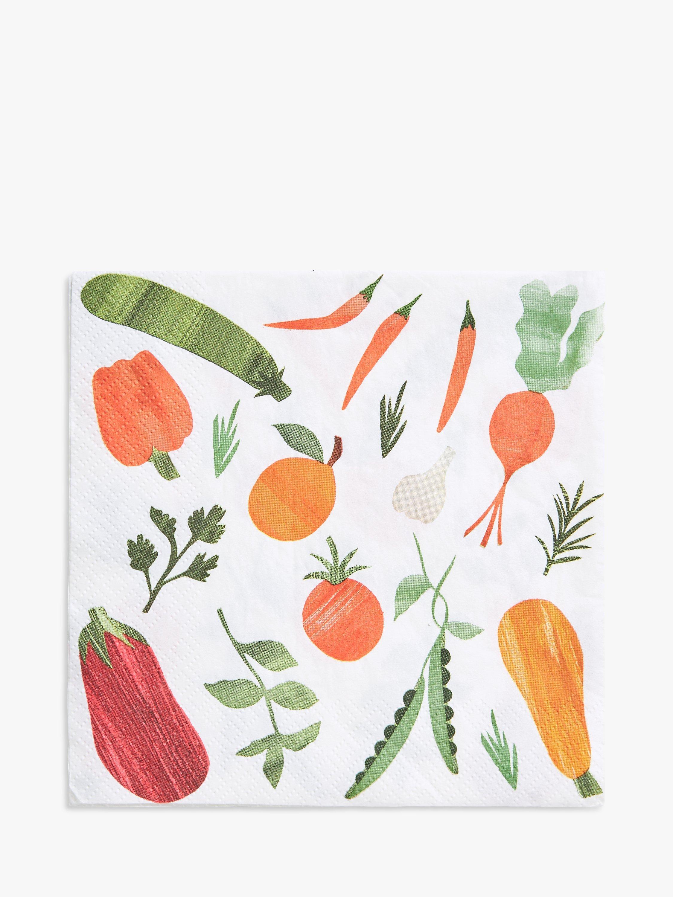 John Lewis Vegetables Paper Napkins, Pack of 20