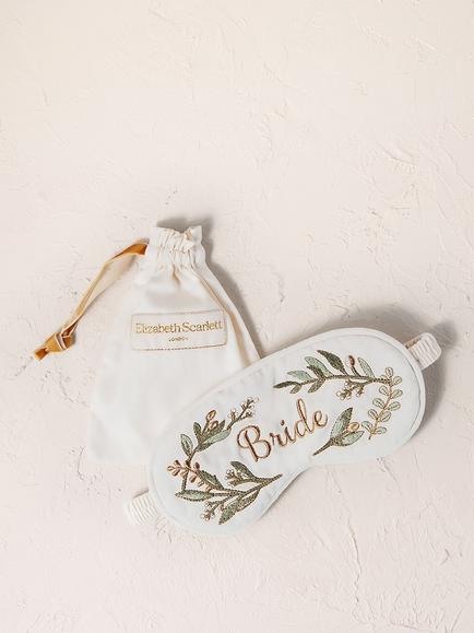 Elizabeth Scarlett Olive Branch Bride Eye Mask, Cream, Cream