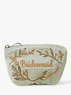Elizabeth Scarlett Olive Branch Bridesmaid Coin Pouch, Sage, Olive