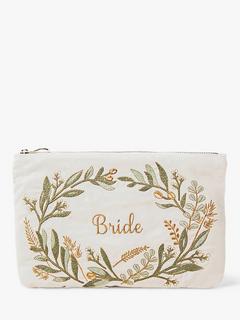 Elizabeth Scarlett Olive Branch Bride Pouch, Cream