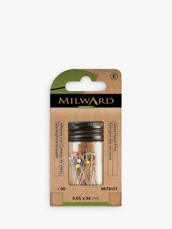 Milward Glass Head Dressmaking Pins, 34mm, Nickel