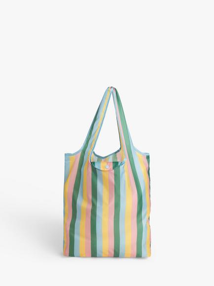 John Lewis Striped Foldable Pouch, Multi, Multi
