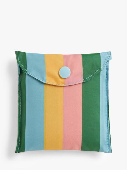 John Lewis Striped Foldable Pouch, Multi - view 2, Multi