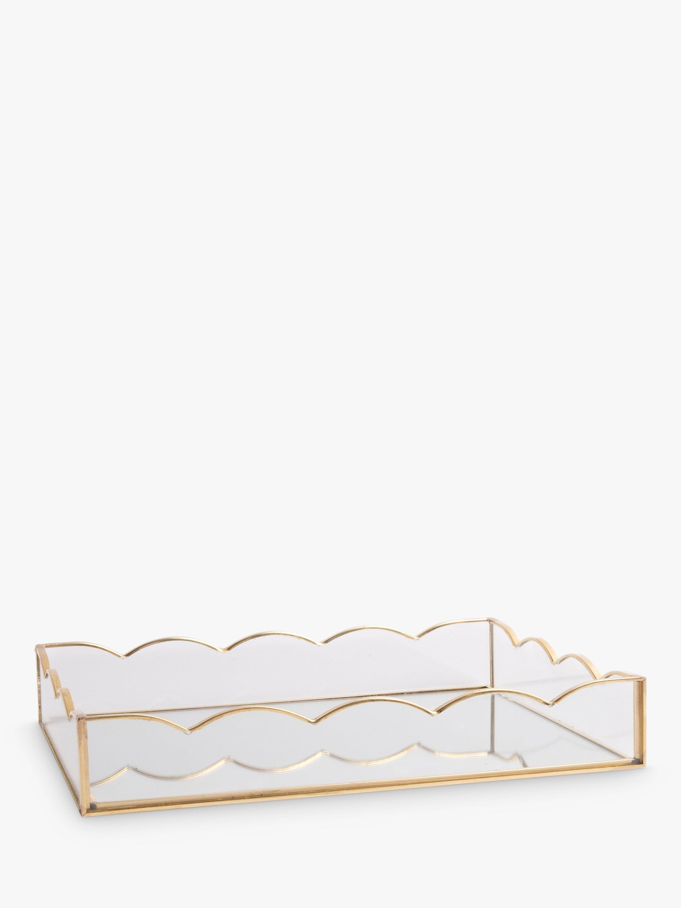 Caroline Gardner Glass Scallop Tray, Gold