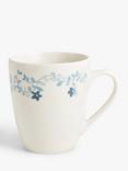 John Lewis ANYDAY Mila Floral Print Porcelain Mug, Set of 4, 350ml, Blue