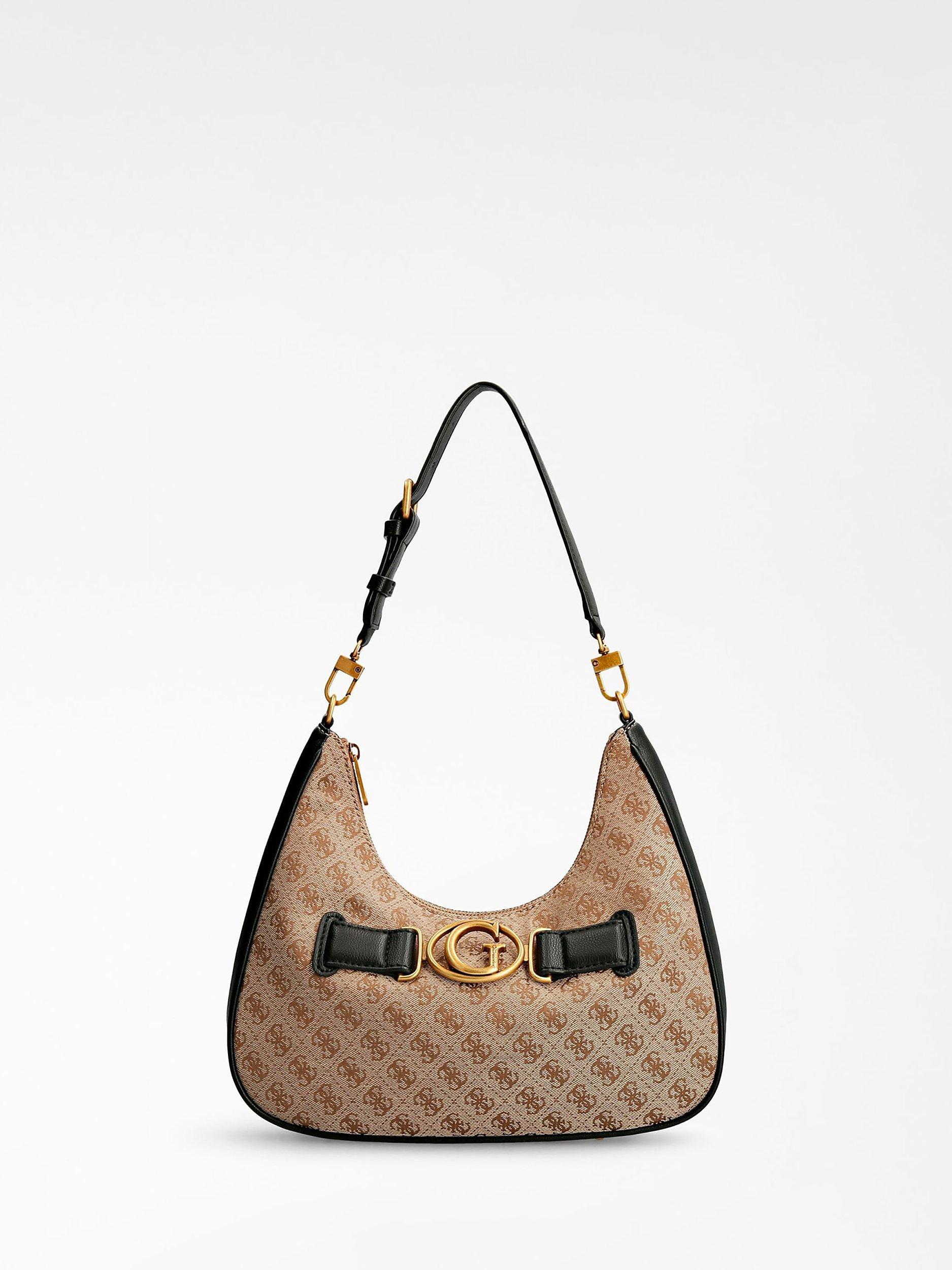 GUESS Aviana 4G Logo Hobo Bag Brown Multi