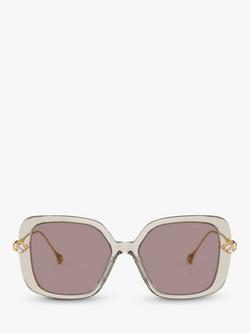 Swarovski SK6011 Women's Square Sunglasses - view 2, Transparent Light Brown/Violet