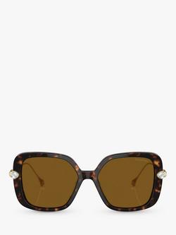 Swarovski SK6011 Women's Polarised Pillow Sunglasses, Tortoiseshell/Havana - view 2, Tortoiseshell/Havana