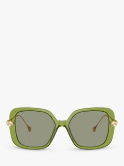 Swarovski SK6011 Women's Square Sunglasses - view 2, Transparent Green/Green
