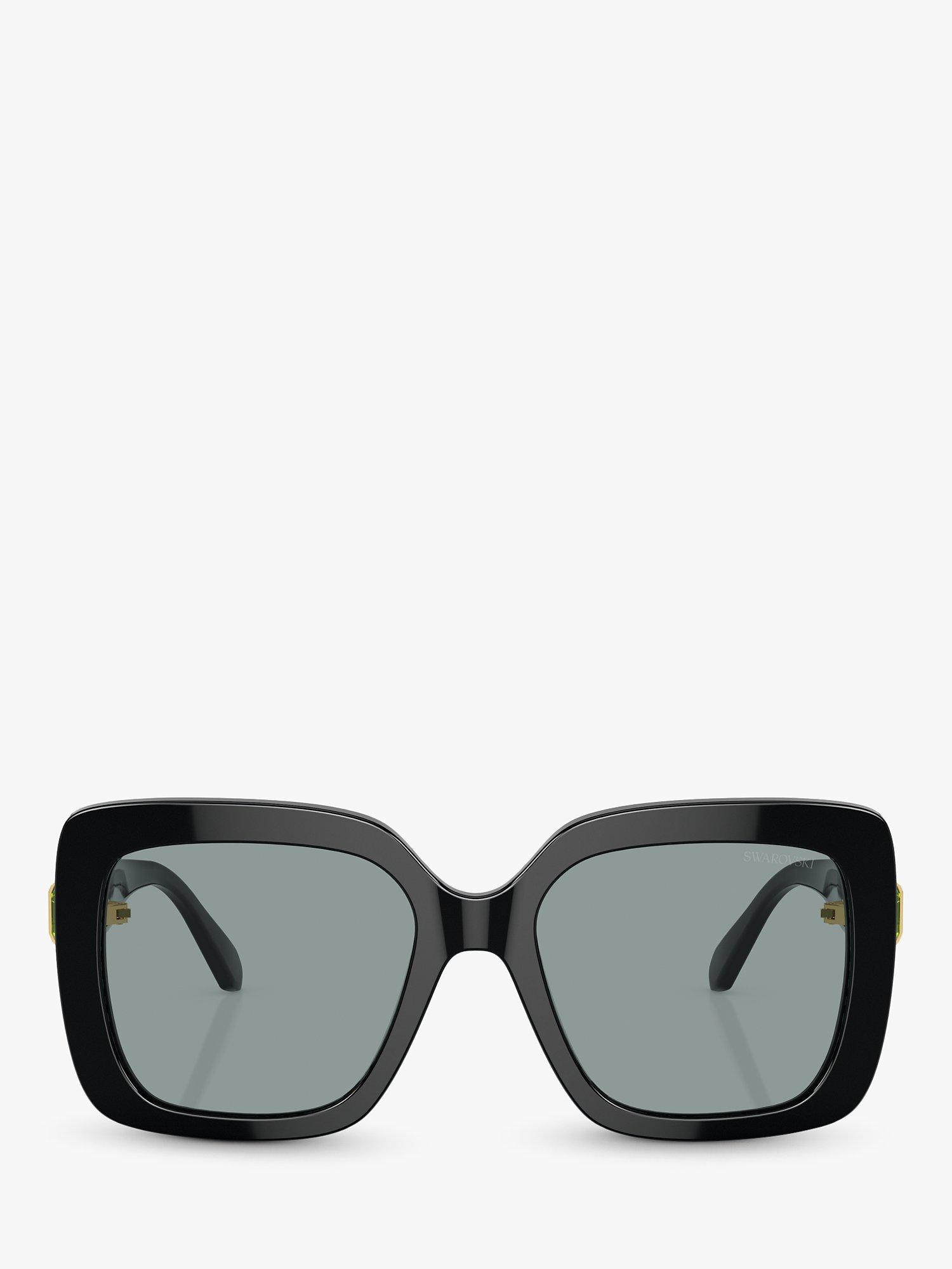 Product image 2 of 5, which shows Swarovski SK6001 Women's Square Sunglasses, Black/Grey