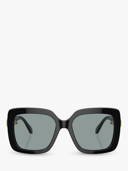 Swarovski SK6001 Women's Square Sunglasses, Black/Grey - view 2, Black/Grey