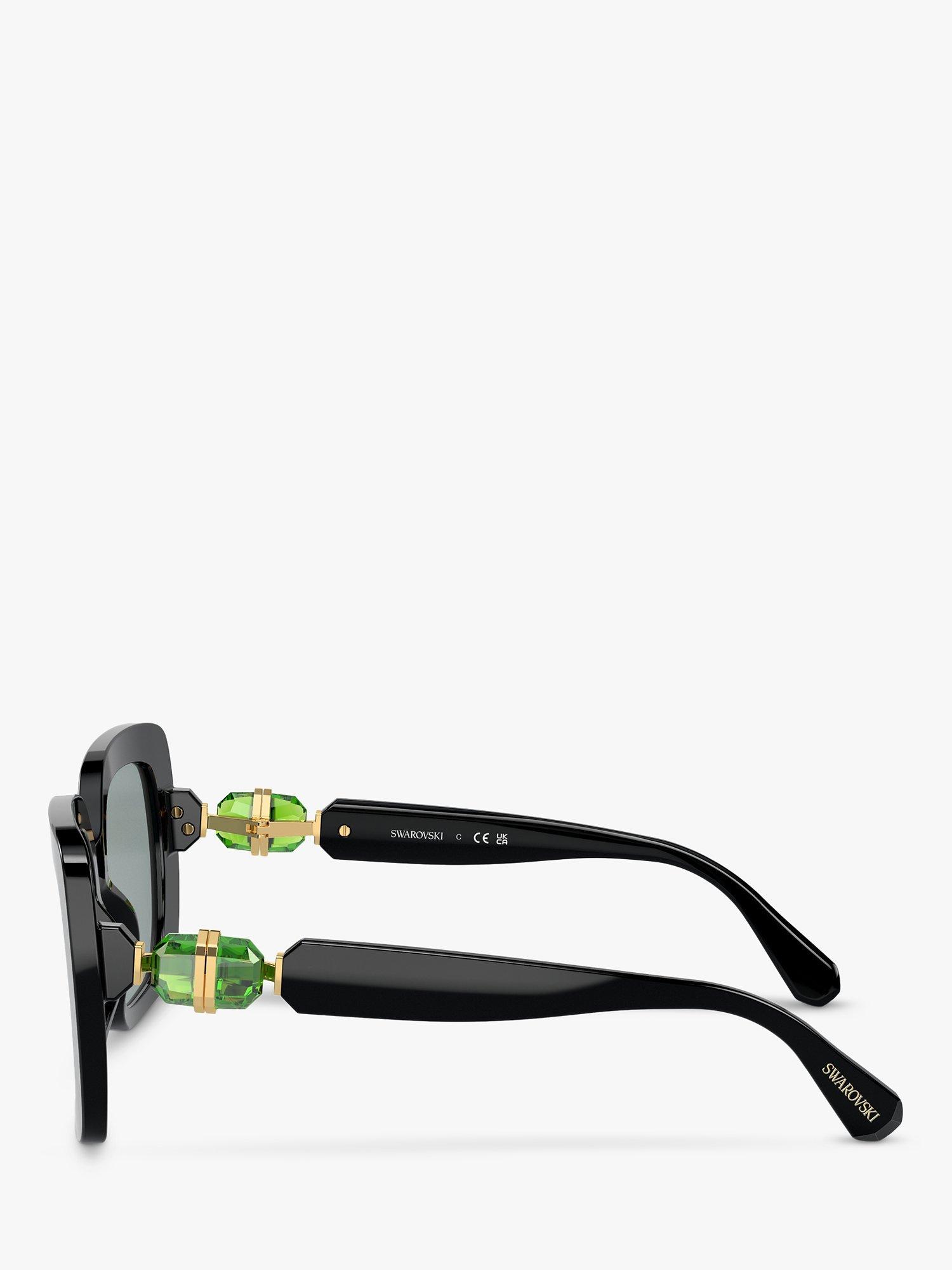 Product image 3 of 5, which shows Swarovski SK6001 Women's Square Sunglasses, Black/Grey