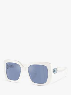 Swarovski SK6001 Women's Square Sunglasses, White/Blue, White/Blue