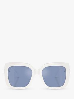 Swarovski SK6001 Women's Square Sunglasses, White/Blue - view 2, White/Blue