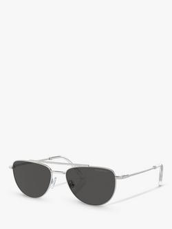 Swarovski SK7007 Women's Irregular Sunglasses, Silver/Grey, Silver/Grey