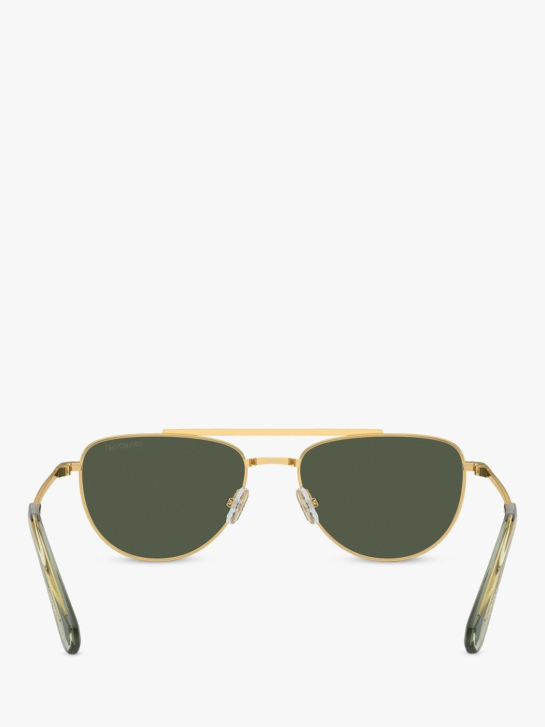 Product image 4 of 5, which shows Swarovski SK7007 Women's Irregular Sunglasses, Gold/Green