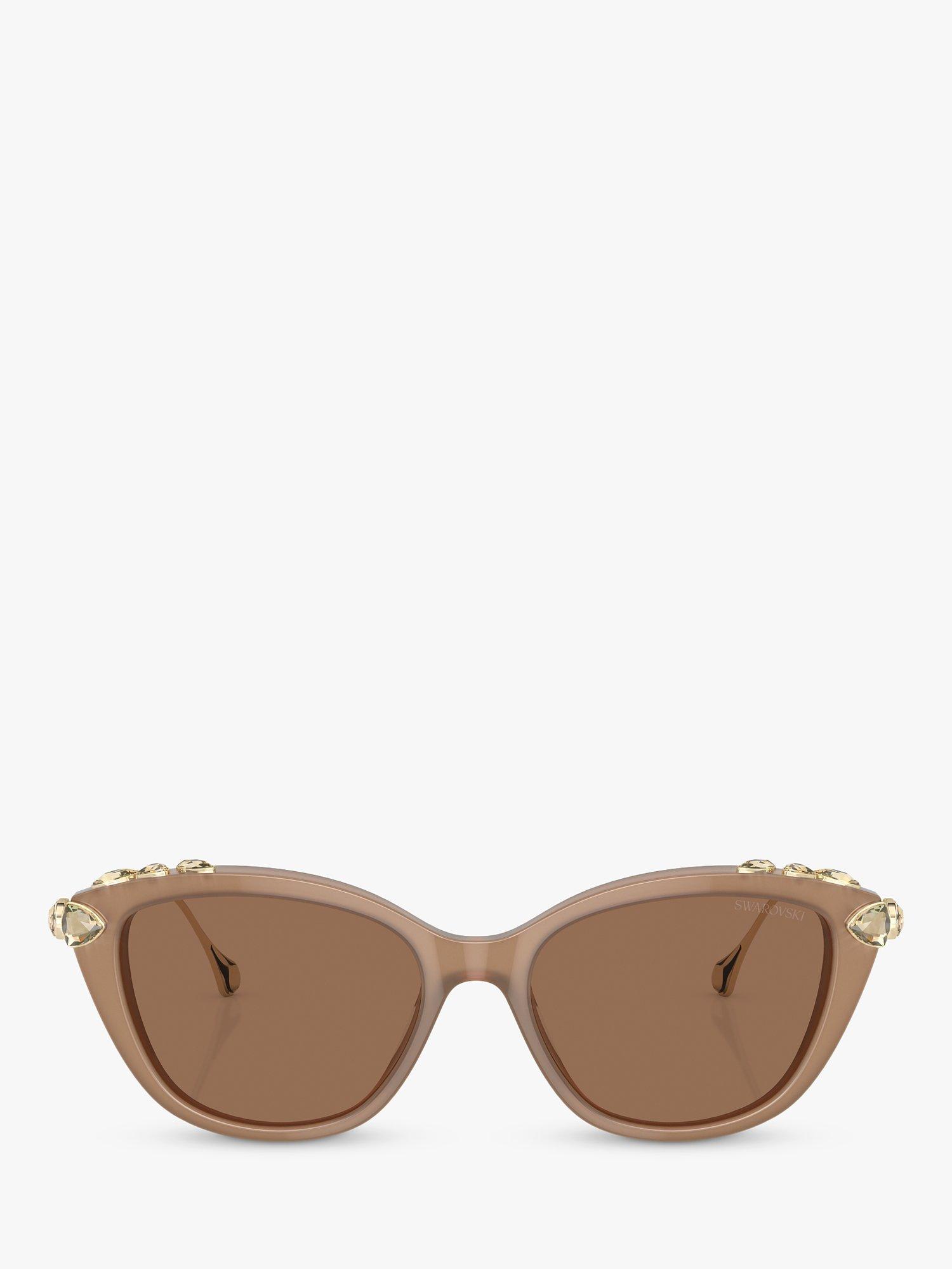 Product image 2 of 5, which shows Swarovski SK6010 Women's Cat's Eye Sunglasses, Opal Beige/Bronze