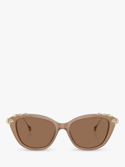 Swarovski SK6010 Women's Cat's Eye Sunglasses, Opal Beige/Bronze - view 2, Opal Beige/Bronze