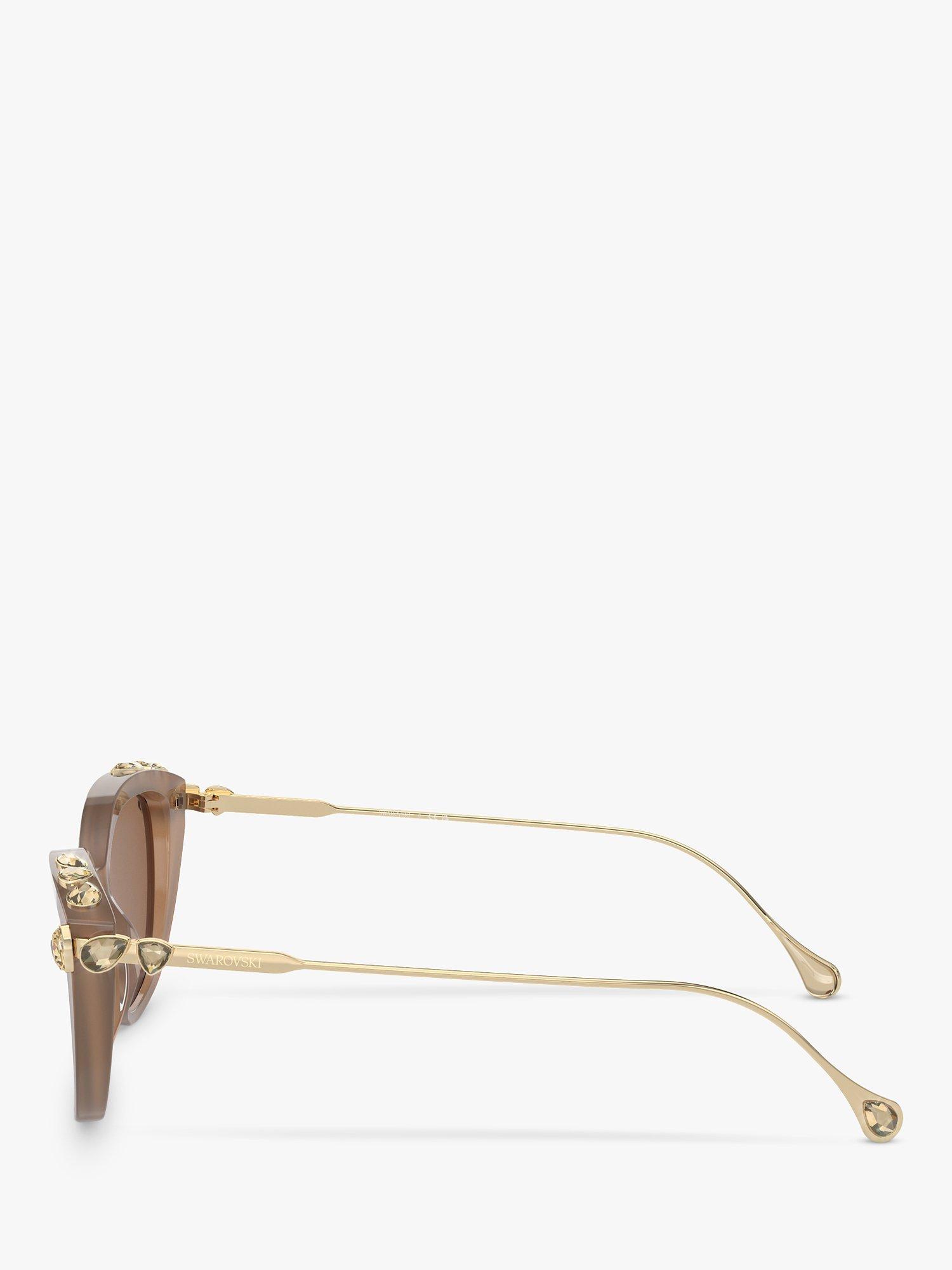 Product image 3 of 5, which shows Swarovski SK6010 Women's Cat's Eye Sunglasses, Opal Beige/Bronze