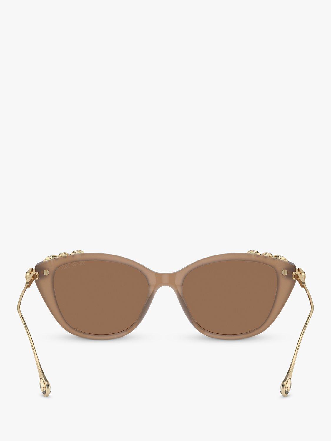 Product image 4 of 5, which shows Swarovski SK6010 Women's Cat's Eye Sunglasses, Opal Beige/Bronze