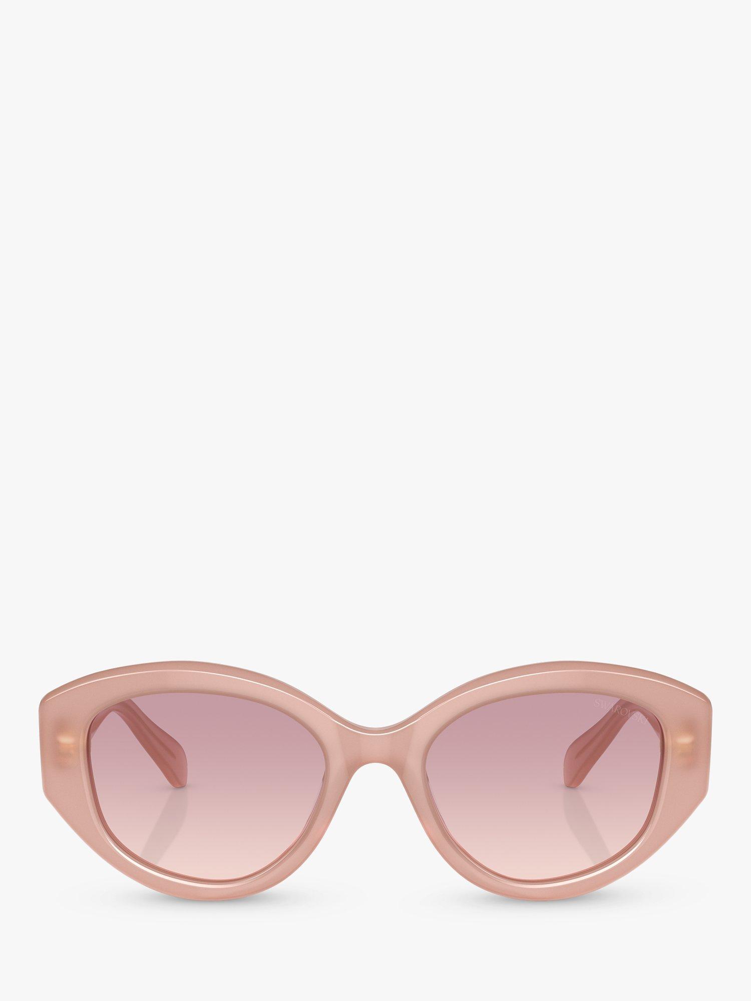 Product image 2 of 5, which shows Swarovski SK6005 Women's Embellished Irregular Sunglasses, Pink Opal/Pink Gradient