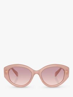 Swarovski SK6005 Women's Embellished Irregular Sunglasses, Pink Opal/Pink Gradient - view 2, Pink Opal/Pink Gradient
